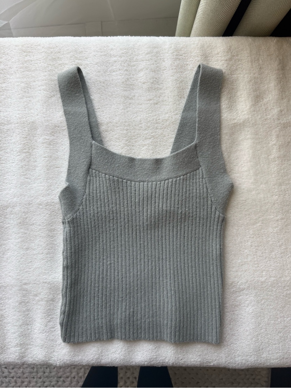 A&F Ribbed Square-Neck Tank Top in Olive